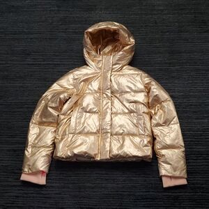 J. Crew Crewcuts Girls Size 14 Gold Metallic Primaloft Puffer Jacket